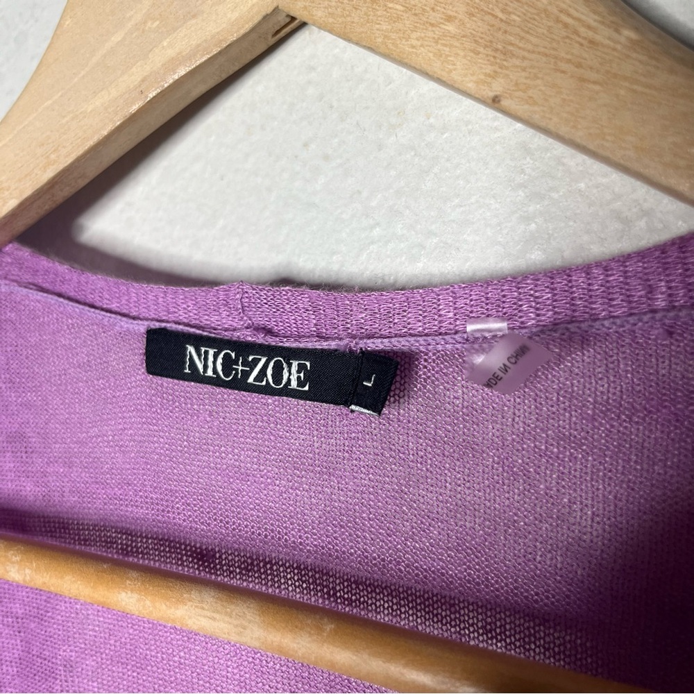 NEW Nic + Zoe Purple All Year 4 Way Lightweight Linen Blend Cardigan Topper - Picture 11 of 13